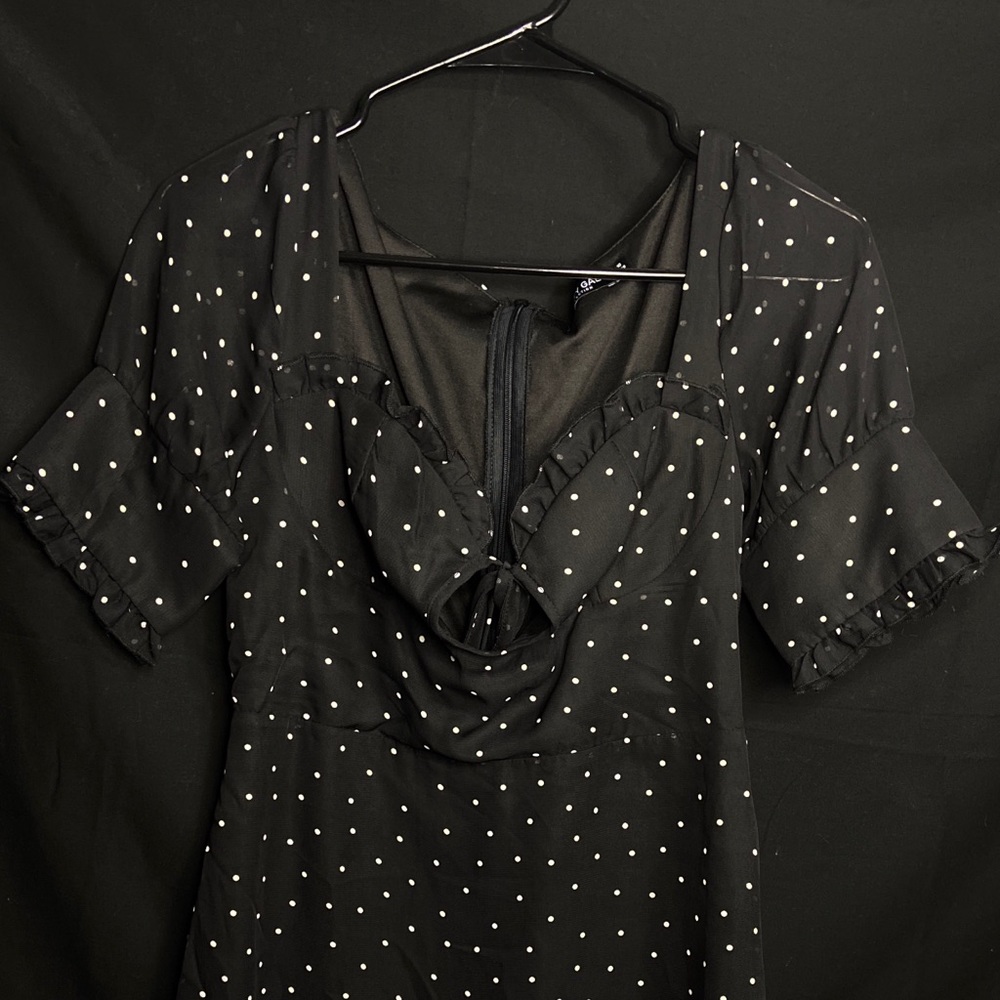 Korean Polka Dots black dress